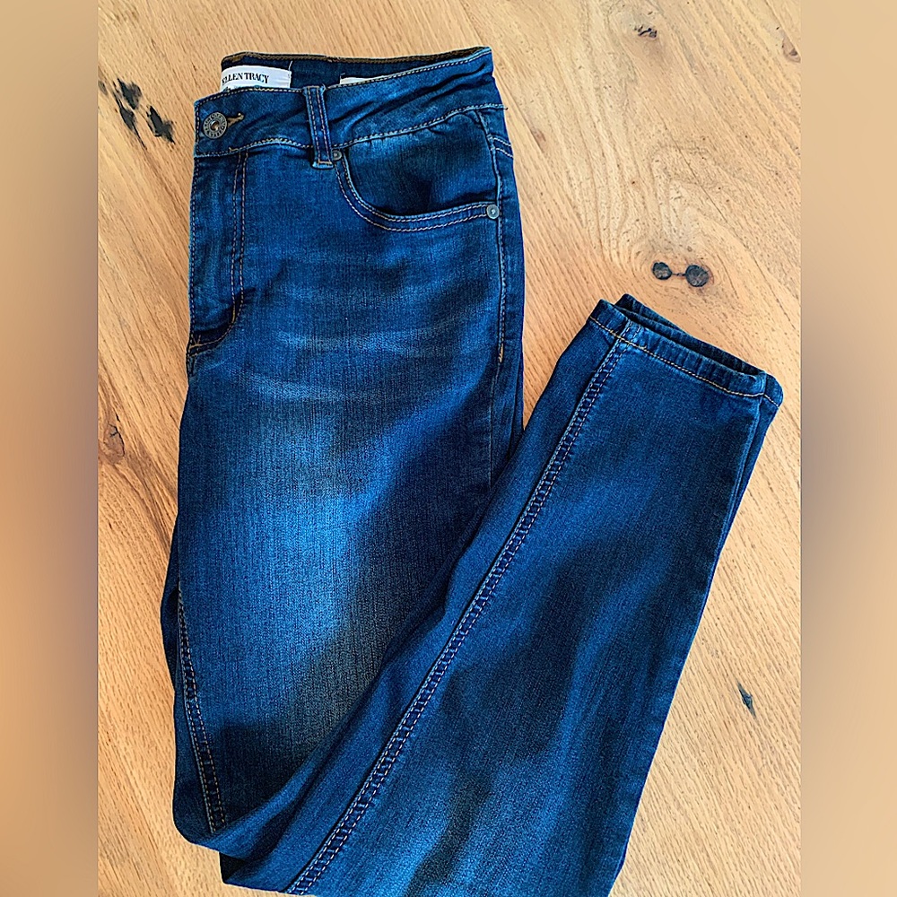 Ellen Tracy Blue Denim Jeans Women’s Size 8 Skinny Leg Good Condition